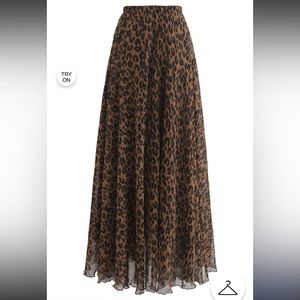 Leopard Print Long Maxi Skirt